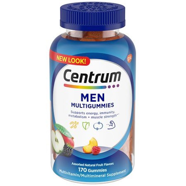 Centrum Multivitamin Gummies for Men Assorted Fruit, 170.0 ea