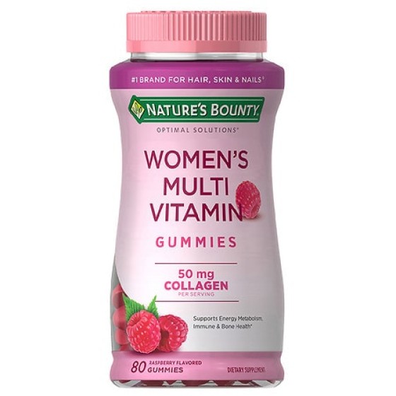 Nature's Bounty Optimal Solutions Women's Multivitamin Gummies, Dietary Supplement Raspberry, 80.0 ea