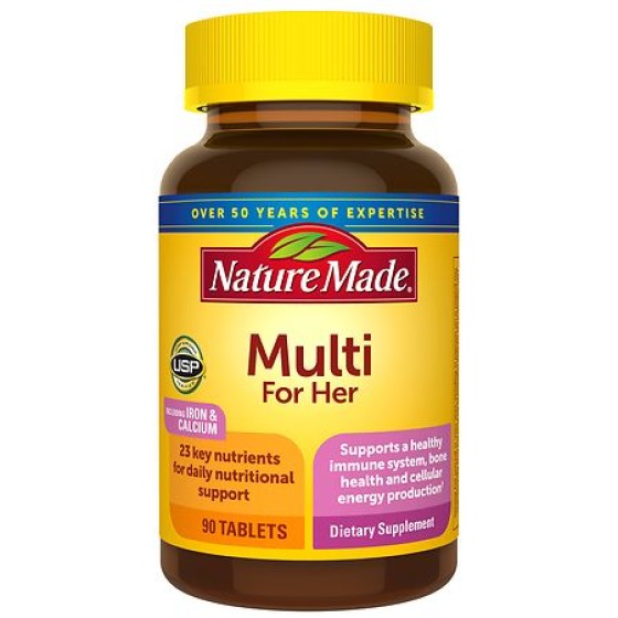 Nature Made Multivitamin For Her 50+ Tablets with No Iron, 90.0 ea